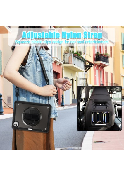 iPad Pro 11 (2024) El Kayışı Kickstand Pc+Tpu+Silikon Kapak ve Omuz Askısı (Yurt Dışından) modelleri