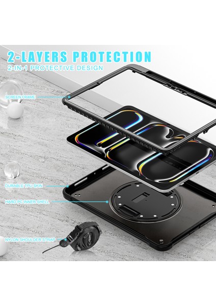 iPad Pro 11 (2024) El Kayışı Kickstand Pc+Tpu+Silikon Kapak ve Omuz Askısı (Yurt Dışından) indirimleri