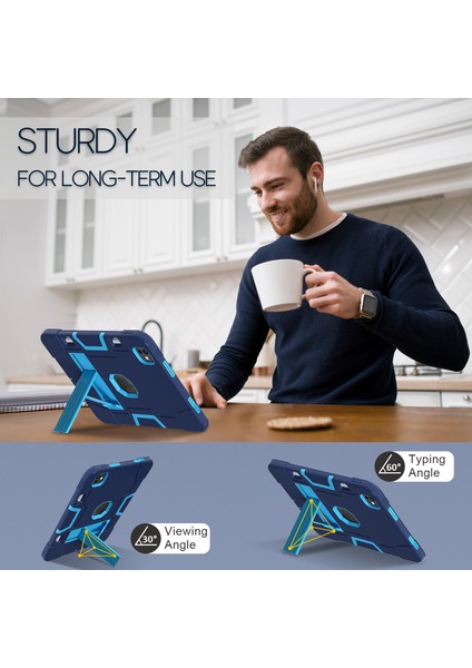 iPad Pro 11 (2024) Robot Stili Silikon + Kickstand'lı Pc Tablet Kılıfı (Yurt Dışından) modelleri