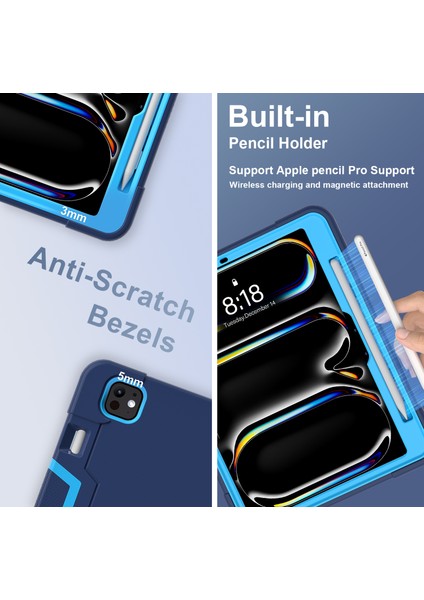 iPad Pro 11 (2024) Robot Stili Silikon + Kickstand'lı Pc Tablet Kılıfı (Yurt Dışından) fırsatları