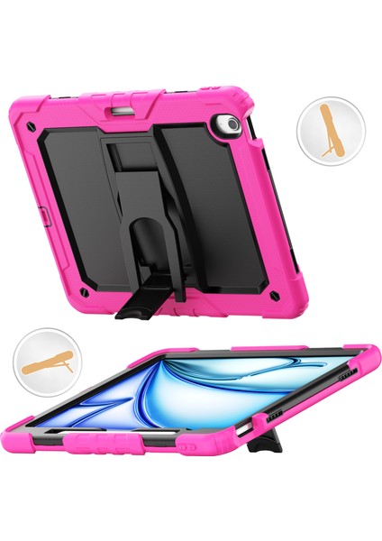 iPad Air 13 (2024) Pc+Silikon Kickstand Kalem Yuvası Omuz Askılı Tablet Kılıfı (Yurt Dışından) fiyatları