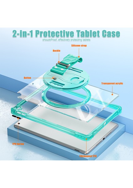 iPad 10.2 (2021) / (2020) Kickstand Pc+Tpu+Akrilik Şeffaf Tablet Kılıfı (Yurt Dışından) modelleri