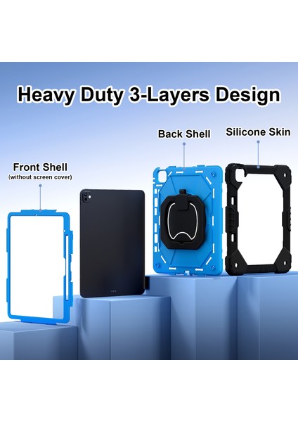 iPad Pro 13 (2024) Kickstand Kılıf Silikon+Pc Tablet Kapağı (Yurt Dışından) modelleri