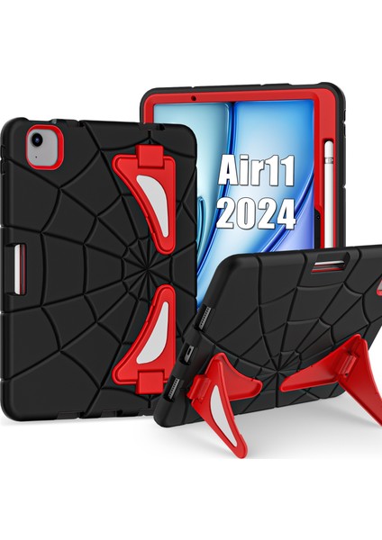 iPad Air 11 (2024) Kickstand Kılıf Silikon+Pc Tablet Kapağı (Yurt Dışından)