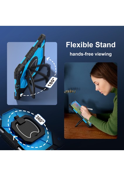 iPad Air 13 (2024) Silikon+Pc Kickstand Omuz Askılı Tablet Kılıfı (Yurt Dışından) fırsatları