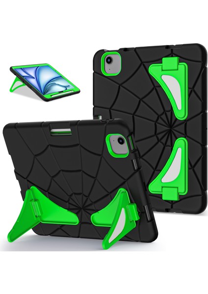iPad Air 11 (2024) Kickstand Kılıf Silikon+Pc Tablet Kapağı (Yurt Dışından)