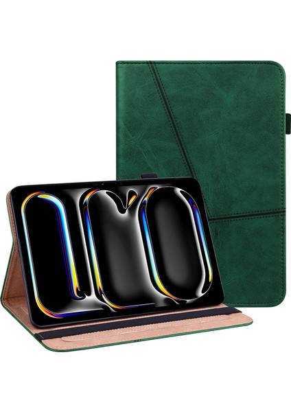 iPad Pro 11 (2024) Pu Deri Darbeye Dayanıklı Tablet Kılıfı (Yurt Dışından)