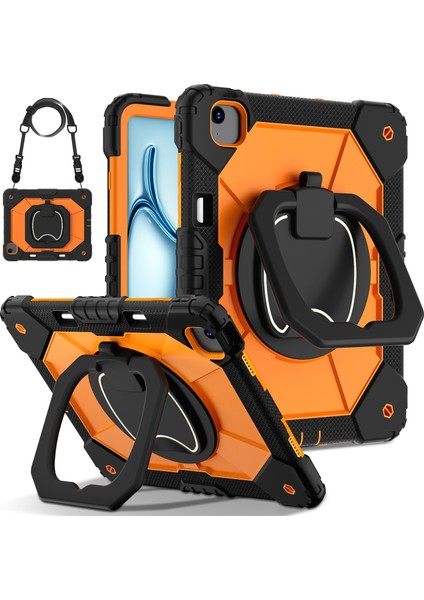 iPad Air 13 (2024) Kickstand Kılıf Silikon+Pc Tablet Kapağı (Yurt Dışından)