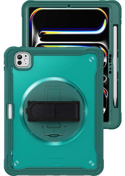 iPad Pro 11 (2024) Kickstand Pc+Tpu+Silikon Tablet Kılıfı (Yurt Dışından)