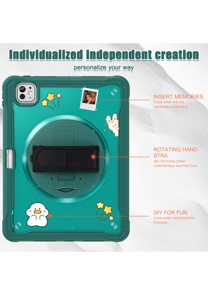 iPad Pro 11 (2024) Kickstand Pc+Tpu+Silikon Tablet Kılıfı (Yurt Dışından) fırsatları