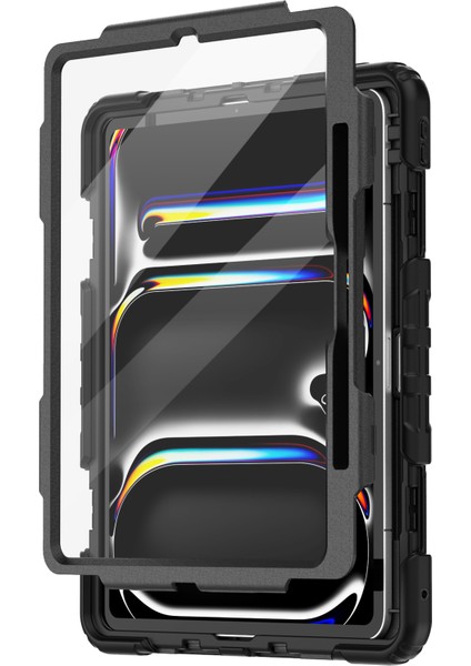 iPad Pro 13 (2024) Kickstand Kılıf Pc+Silikon Tablet Kılıfı ve Omuz Askılı (Yurt Dışından) fiyatları