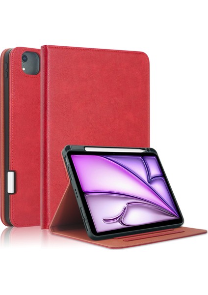 iPad Pro 11 Inç / (2021) / (2022) / Air (2020) / (2022) / Air 11 (2024) Deri Tablet Kılıfı (Yurt Dışından)