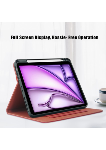 iPad Pro 11 Inç / (2021) / (2022) / Air (2020) / (2022) / Air 11 (2024) Deri Tablet Kılıfı (Yurt Dışından)