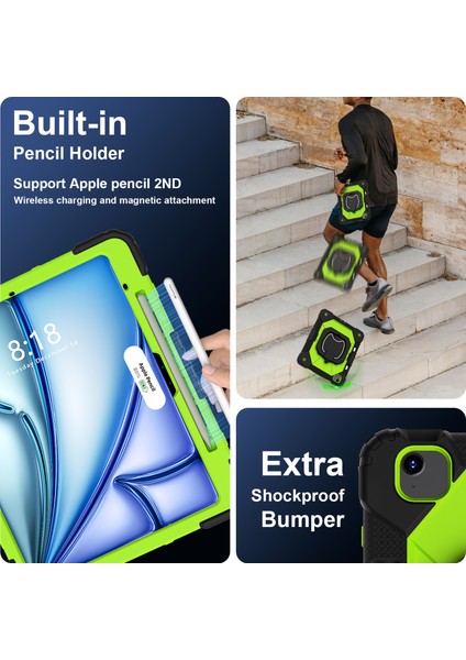 iPad Air 13 (2024) Kickstand Kılıf Silikon+Pc Tablet Kapağı (Yurt Dışından) fırsatları