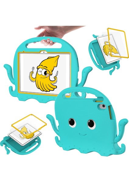 iPad 10.9 (2022) / Air 11 (2024) Eva Karikatür Ahtapot El Tutma Tableti Omuz Askılı Kapak (Yurt Dışından) fiyatları