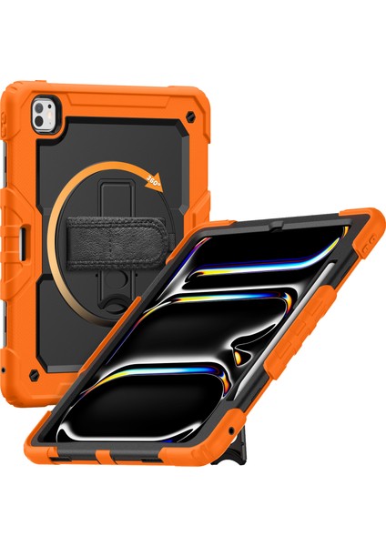 iPad Pro 13 (2024) Kickstand Kılıf Pc+Silikon Tablet Kılıfı ve Omuz Askılı (Yurt Dışından) modelleri