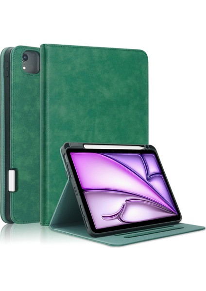 iPad Pro 11 Inç / (2021) / (2022) / Air (2020) / (2022) / Air 11 (2024) Deri Tablet Kılıfı (Yurt Dışından)