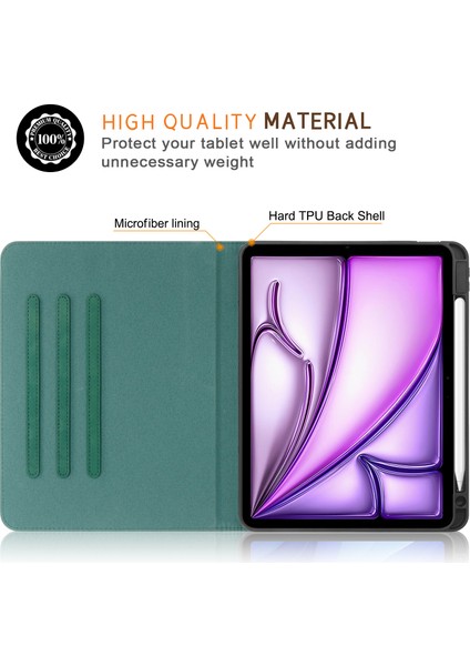 iPad Pro 11 Inç / (2021) / (2022) / Air (2020) / (2022) / Air 11 (2024) Deri Tablet Kılıfı (Yurt Dışından)