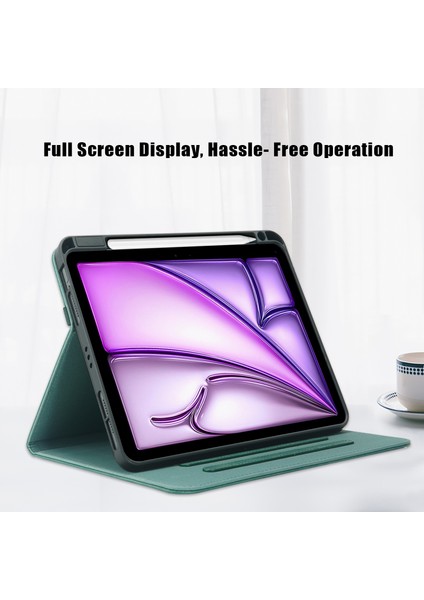 iPad Pro 11 Inç / (2021) / (2022) / Air (2020) / (2022) / Air 11 (2024) Deri Tablet Kılıfı (Yurt Dışından)