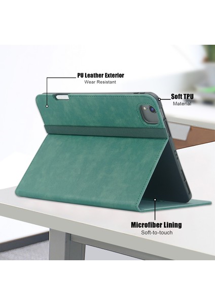 iPad Pro 11 Inç / (2021) / (2022) / Air (2020) / (2022) / Air 11 (2024) Deri Tablet Kılıfı (Yurt Dışından)