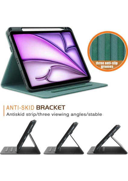 iPad Pro 11 Inç / (2021) / (2022) / Air (2020) / (2022) / Air 11 (2024) Deri Tablet Kılıfı (Yurt Dışından)