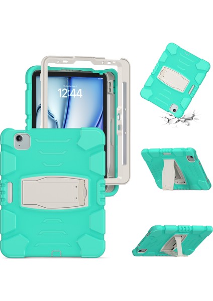 iPad Air 11 (2024) Kickstand Pc+Silikon Düşmeyi Önleyici Tablet Kapağı (Yurt Dışından)