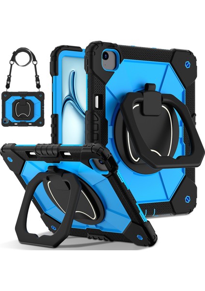 iPad Air 13 (2024) Kickstand Kılıf Silikon+Pc Tablet Kapağı (Yurt Dışından)