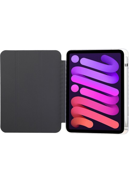iPad Air 13 (2024) Karbon Fiber Doku Akıllı Deri Üç Katlı Stand Tablet Kapağı (Yurt Dışından)