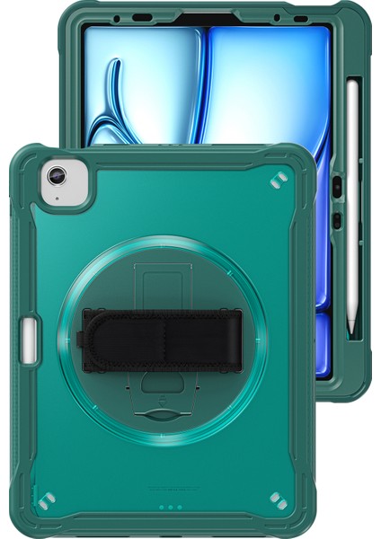 iPad Air 11 (2024) / Air (2022) / (2020) / iPad Pro 11 (2022) / (2021) El Kayışı Kickstand Kapağı (Yurt Dışından)