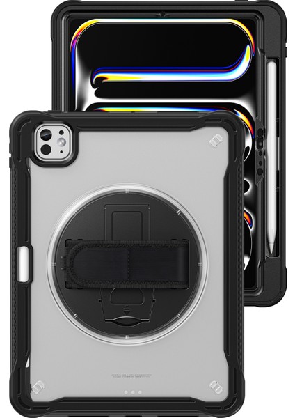 iPad Pro 11 (2024) Kickstand Pc+Tpu+Silikon Tablet Kılıfı (Yurt Dışından)