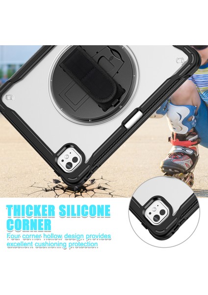 iPad Pro 11 (2024) Kickstand Pc+Tpu+Silikon Tablet Kılıfı (Yurt Dışından)