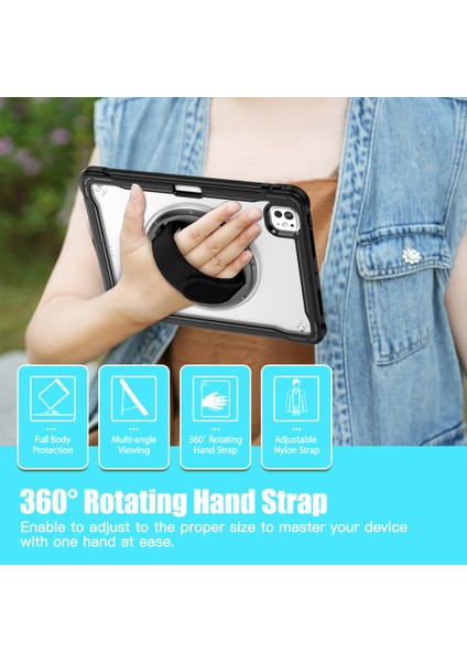 iPad Pro 11 (2024) Kickstand Pc+Tpu+Silikon Tablet Kılıfı (Yurt Dışından)