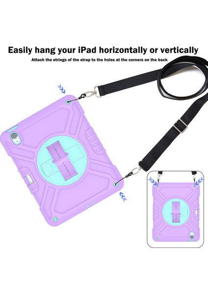 iPad Air 11 (2024) Kickstand Pc+Silikon Tablet Kılıfı ve Omuz Askısı (Yurt Dışından) fiyatları