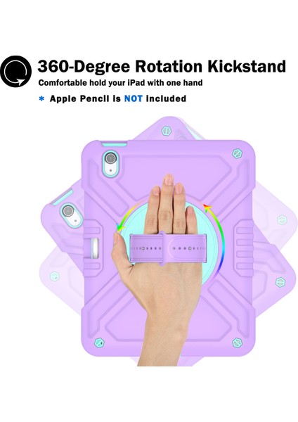 iPad Air 11 (2024) Kickstand Pc+Silikon Tablet Kılıfı ve Omuz Askısı (Yurt Dışından) modelleri