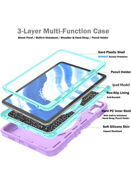iPad Air 11 (2024) Kickstand Pc+Silikon Tablet Kılıfı ve Omuz Askısı (Yurt Dışından) indirimleri