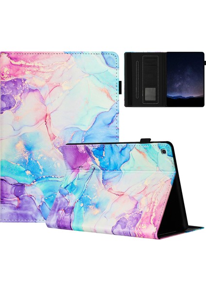 Samsung Galaxy Tab A 10.1 (2019) T510 Deri Kılıf Otomatik Uyku / Uyanma Mermer Tablet Kapağı (Yurt Dışından)