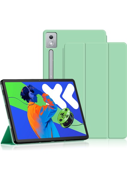Lenovo Xiaoxin Pad Pro 12.7 Inç Pu Deri Tpu Arka Üç Katlı Stand Tablet Kapak (Yurt Dışından)