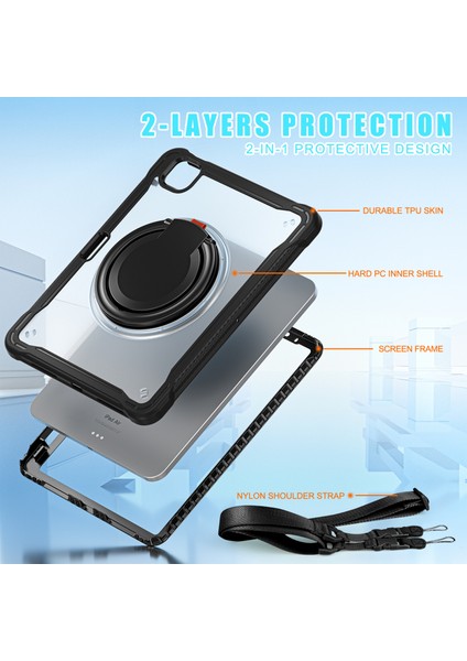 iPad Air 11 (2024) / Air (2022) / (2020) / iPad Pro 11 (2022) / (2021) Omuz Askılı Kickstand Kapağı (Yurt Dışından) modelleri