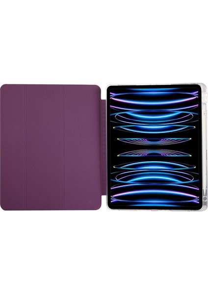 iPad Pro 11 (2024) Karbon Fiber Dokulu Üç Katlı Stand Deri Akıllı Tablet Kapağı (Yurt Dışından) fiyatları