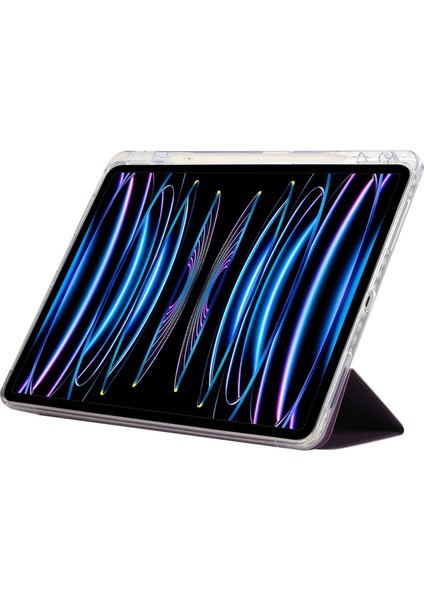 iPad Pro 11 (2024) Karbon Fiber Dokulu Üç Katlı Stand Deri Akıllı Tablet Kapağı (Yurt Dışından) fırsatları