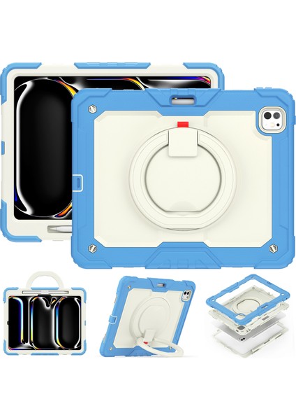 iPad Pro 13 (2024) Pc+Askılı Silikon Kickstand Tablet Kılıfı (Yurt Dışından) modelleri