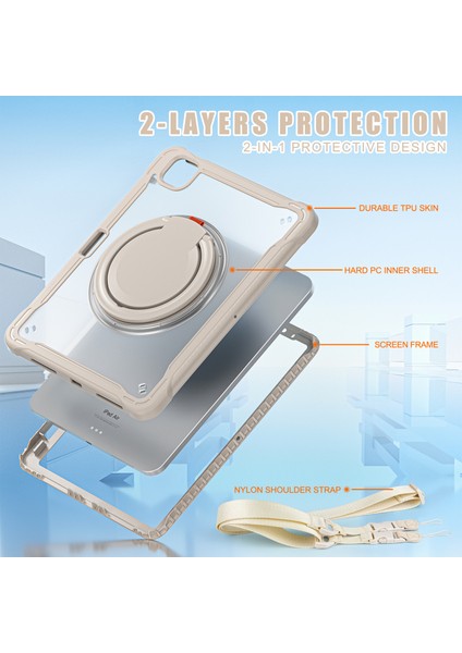 iPad Air 11 (2024) / Air (2022) / (2020) / iPad Pro 11 (2022) / (2021) Omuz Askılı Kickstand Kapağı (Yurt Dışından) modelleri