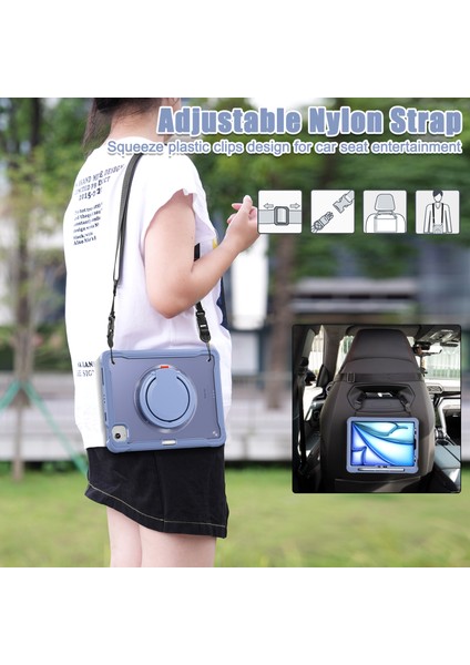 iPad Air 11 (2024) / Air (2022) / (2020) / iPad Pro 11 (2022) / (2021) Omuz Askılı Kickstand Kapağı (Yurt Dışından) fırsatları