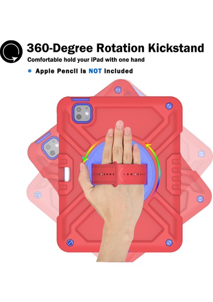 iPad Pro 11 (2024) Kickstand Kılıf El Askısı Omuz Askılı Tablet Kapağı (Yurt Dışından)