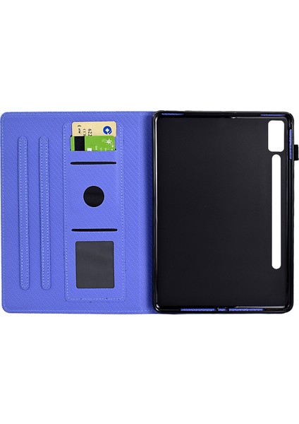 Lenovo Tab P12 Deri Kılıf Karbon Fiber Doku Tablet Kapak Standı Görünümü (Yurt Dışından)