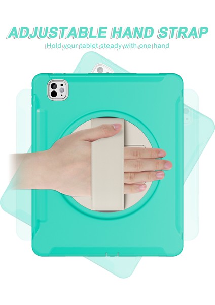 iPad Pro 13 (2024) Kickstand Pc+Tpu+Silikon Kapak ve Kalem Yuvası (Yurt Dışından)