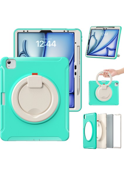 iPad Air 13 (2024) / iPad Pro 12.9 (2022) / (2021) El Tutma Çubuğu Pc+Tpu Kalem Yuvalı Kapak (Yurt Dışından)