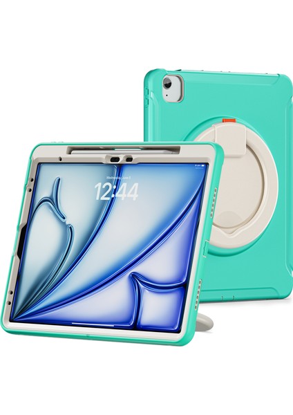 iPad Air 13 (2024) / iPad Pro 12.9 (2022) / (2021) El Tutma Çubuğu Pc+Tpu Kalem Yuvalı Kapak (Yurt Dışından)