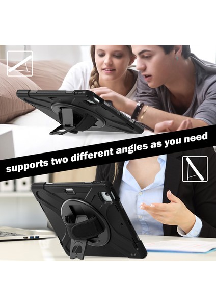 iPad Air 11 (2024) Tpu+Pc+Silikon Kickstand Omuz Askılı Tablet Kılıfı (Yurt Dışından) fırsatları