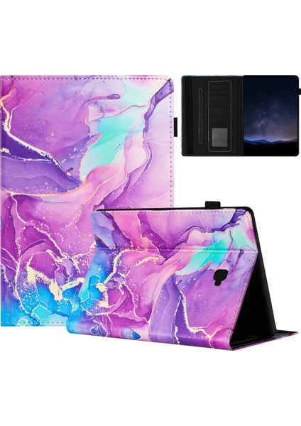 Samsung Galaxy Tab A 10.1 (2016) T580 Kılıf Business Folio Standı Mermer Deri Tablet Kapağı (Yurt Dışından)